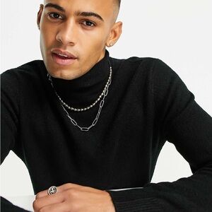 Reclaimed Vintage Men's Black Turtleneck Sweater